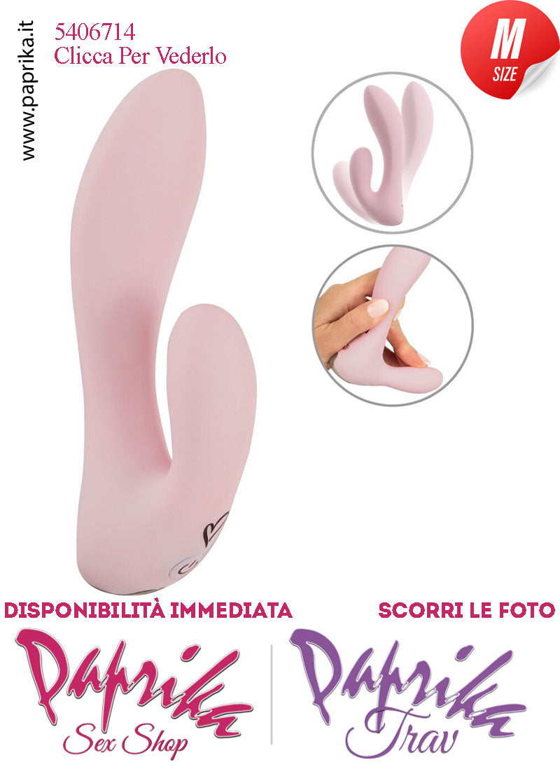 Mini Rabbit Rosa Silicone Vibrante Punto G Clitoride 10 Funzioni 10/14 cm Ø 34