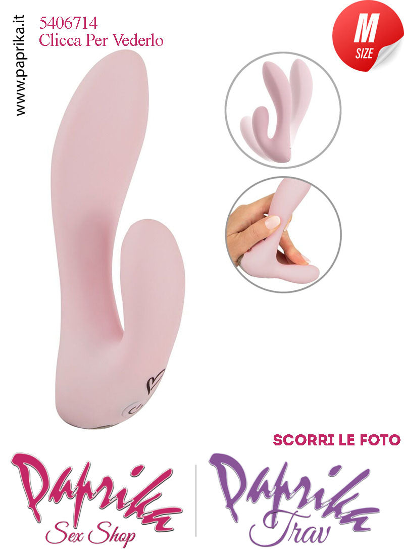 Mini Rabbit Rosa Silicone Vibrante Punto G Clitoride 10 Funzioni 10/14 cm Ø 34