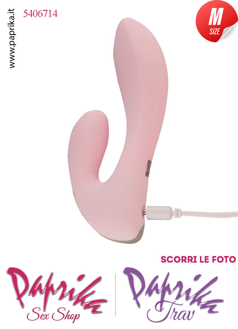 Mini Rabbit Rosa Silicone Vibrante Punto G Clitoride 10 Funzioni 10/14 cm Ø 34