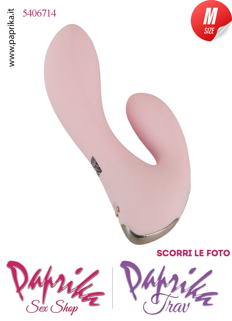 Mini Rabbit Rosa Silicone Vibrante Punto G Clitoride 10 Funzioni 10/14 cm Ø 34