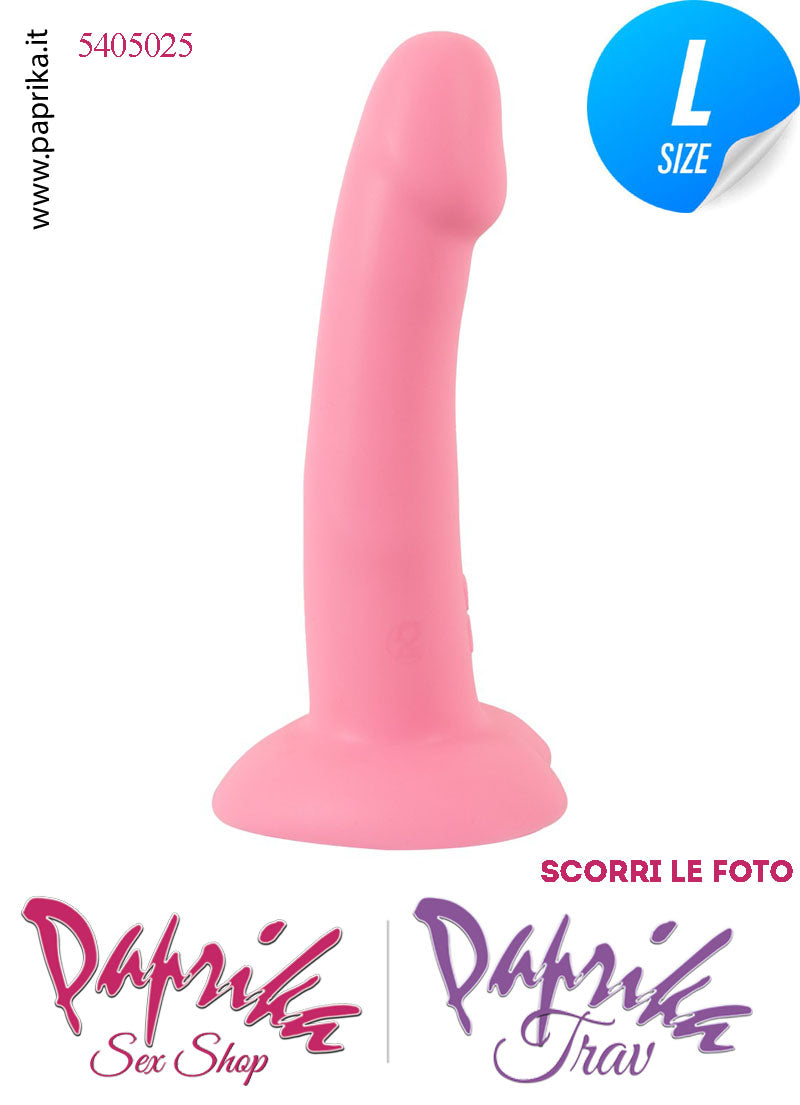 Vibratore Silicone Rosa Unisex Venature Ventosa Cuore 10 Velocità 19 cm Ø 38