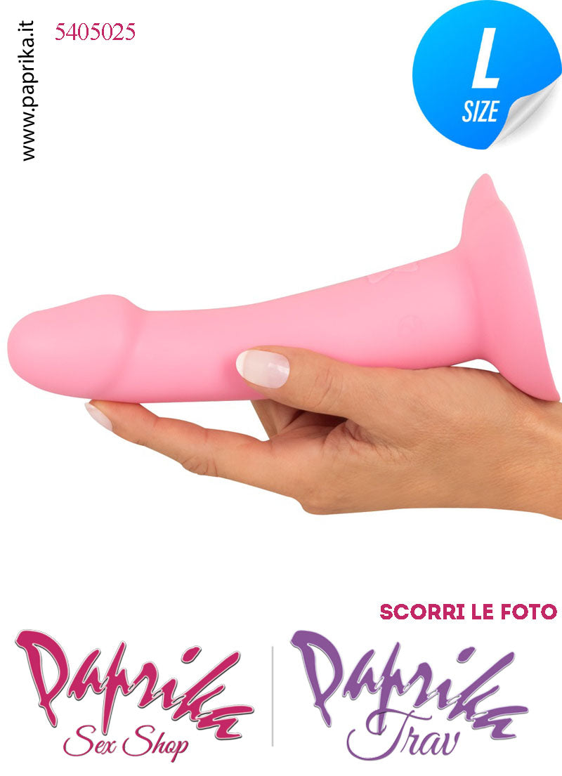 Vibratore Silicone Rosa Unisex Venature Ventosa Cuore 10 Velocità 19 cm Ø 38