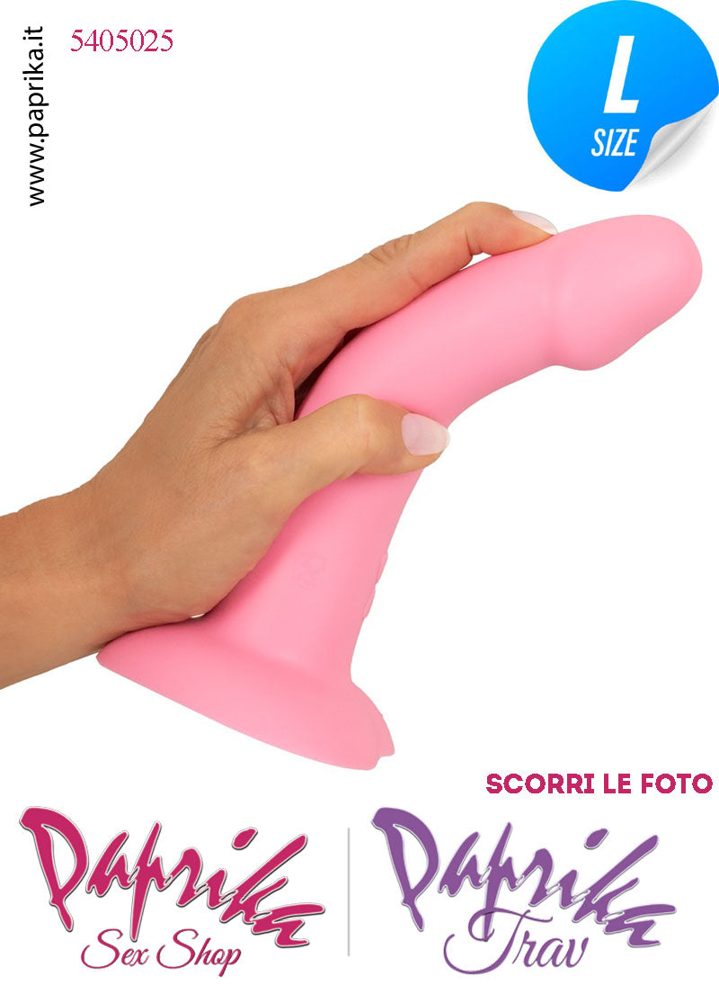 Vibratore Silicone Rosa Unisex Venature Ventosa Cuore 10 Velocità 19 cm Ø 38