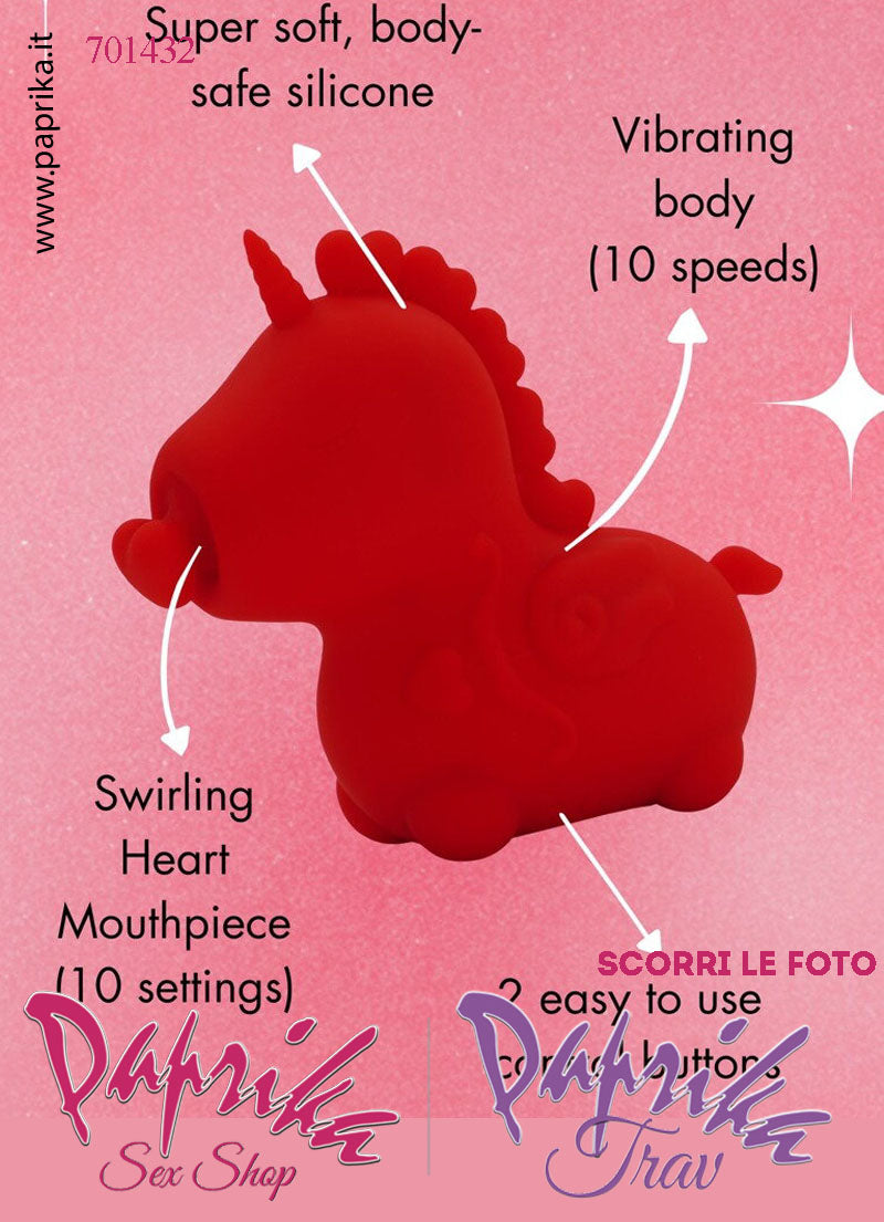 Unicorno Vibratore Clitoride Tocco Tapping Lingua Silicone 10 Velocità
