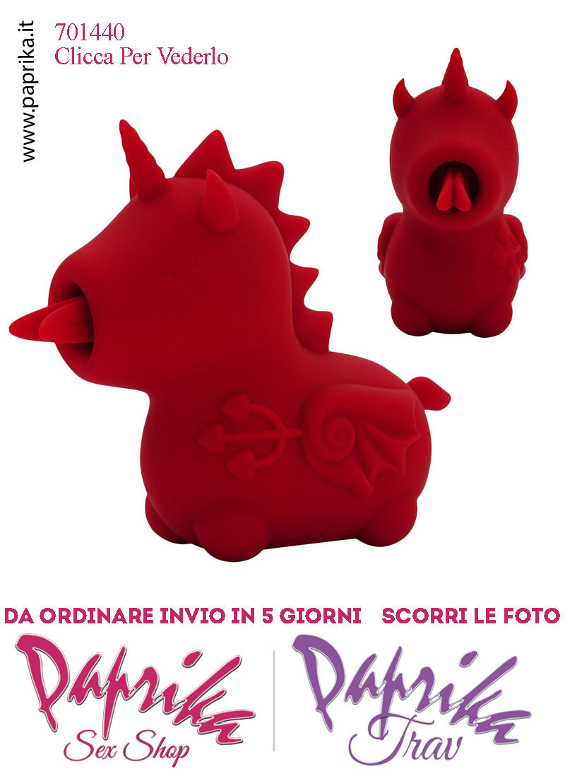 Unicorno Vibratore Doppia Lingua Clitoride Silicone 10 Velocità