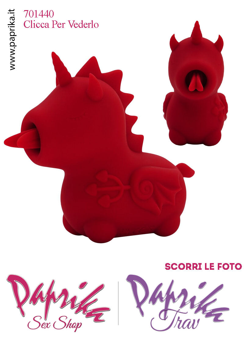 Unicorno Vibratore Doppia Lingua Clitoride Silicone 10 Velocità
