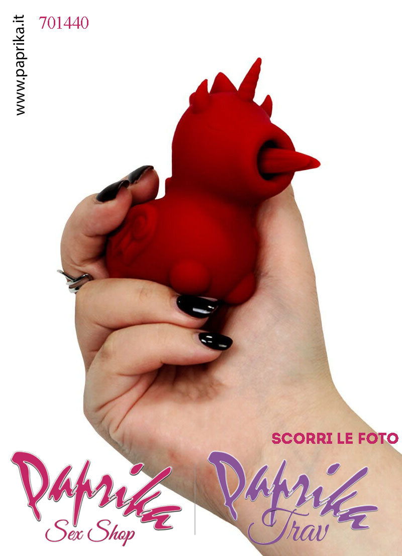 Unicorno Vibratore Doppia Lingua Clitoride Silicone 10 Velocità