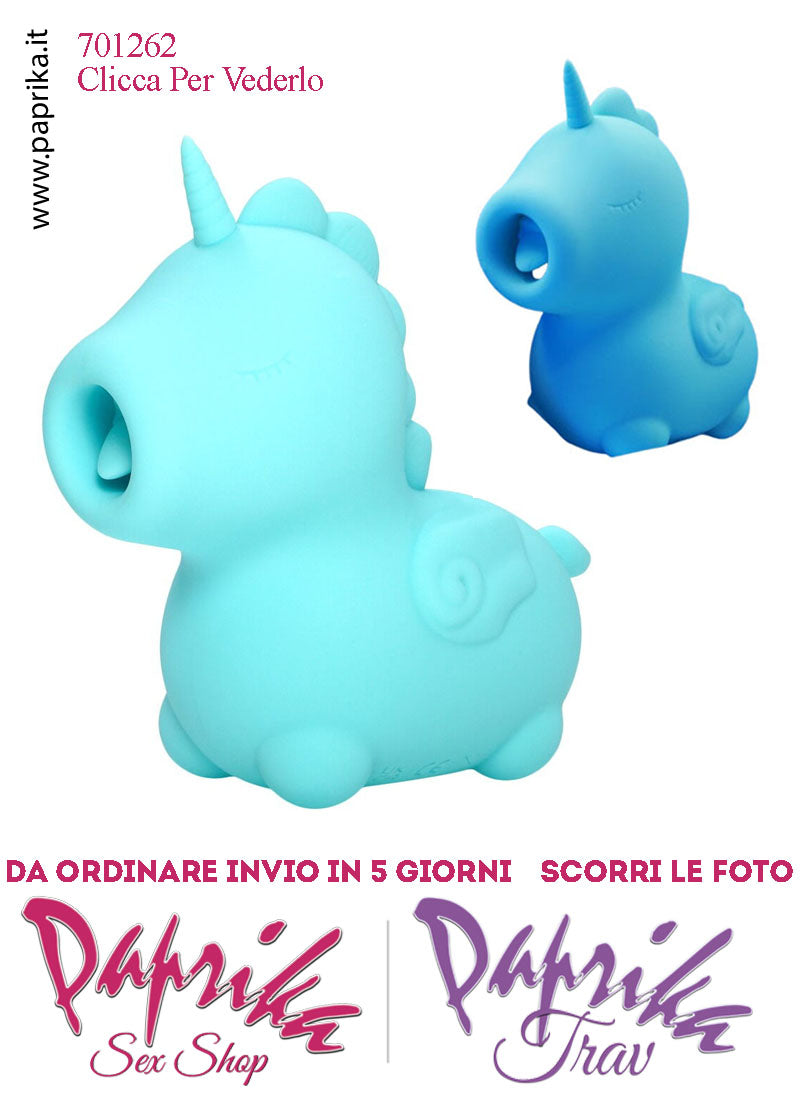 Unicorno Succhia Clitoride Vibratore Lingua Silicone 10 Velocità 2 Motori