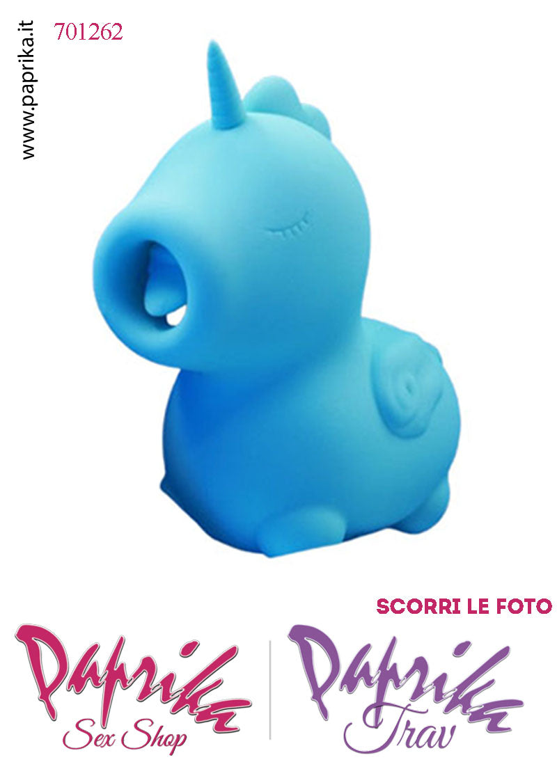 Unicorno Succhia Clitoride Vibratore Lingua Silicone 10 Velocità 2 Motori