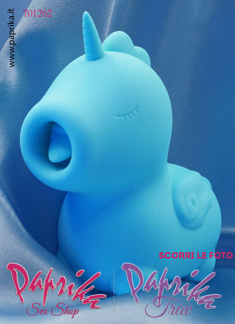 Unicorno Succhia Clitoride Vibratore Lingua Silicone 10 Velocità 2 Motori
