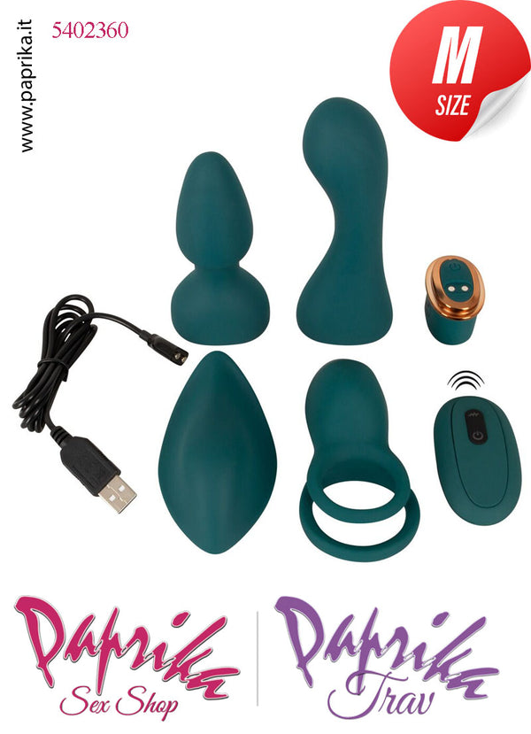 Set 4 Stimolazioni Vaginale Anale Clitoride Anello Maschile 1 Motore Telecomando