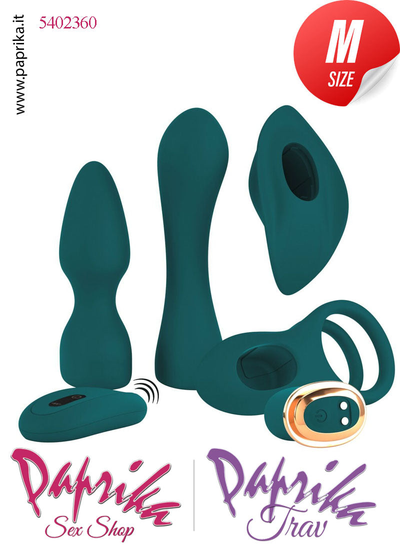 Set 4 Stimolazioni Vaginale Anale Clitoride Anello Maschile 1 Motore Telecomando