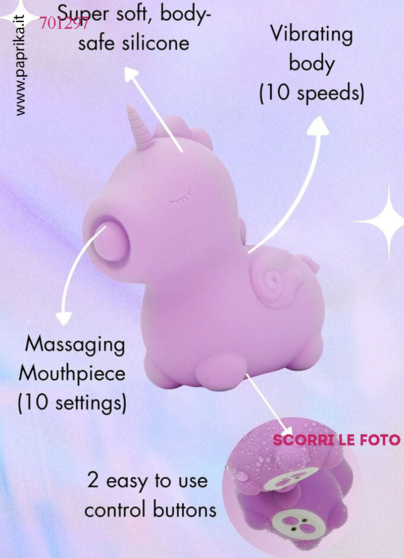 Unicorno Vibratore Clitoride Tocco Sporgente Tapping Silicone 10 Velocità