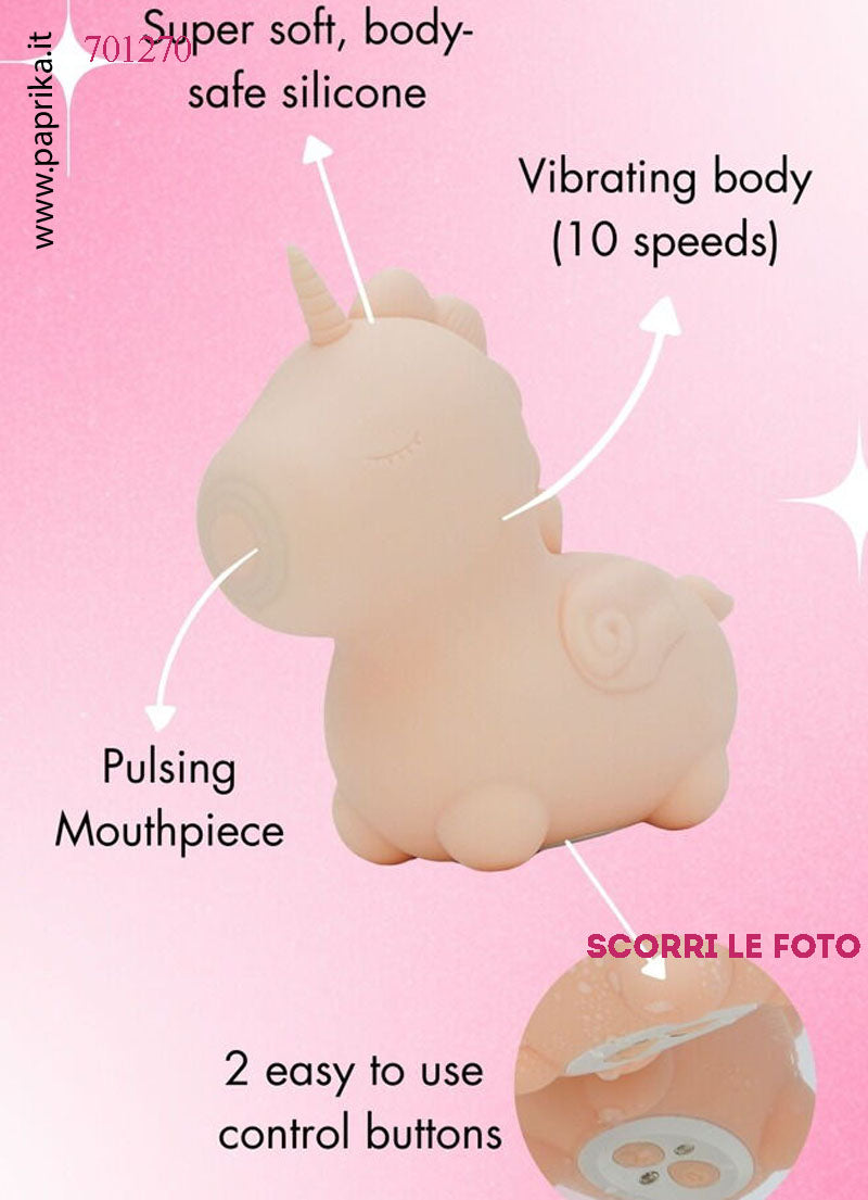 Unicorno Vibratore Clitoride Tocco Tapping Silicone 10 Velocità