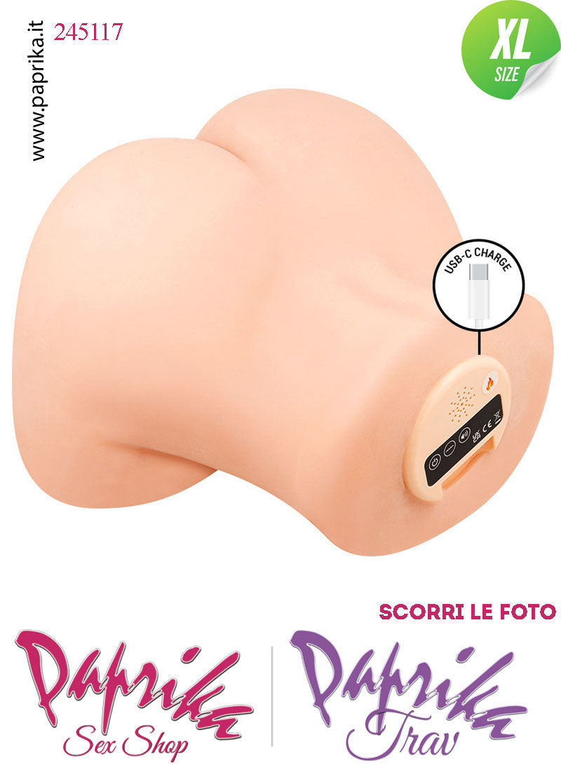 Busto Masturbatore Vagina Ano 29 cm Vibrante Aspirazione Telecomando 5.3 kg