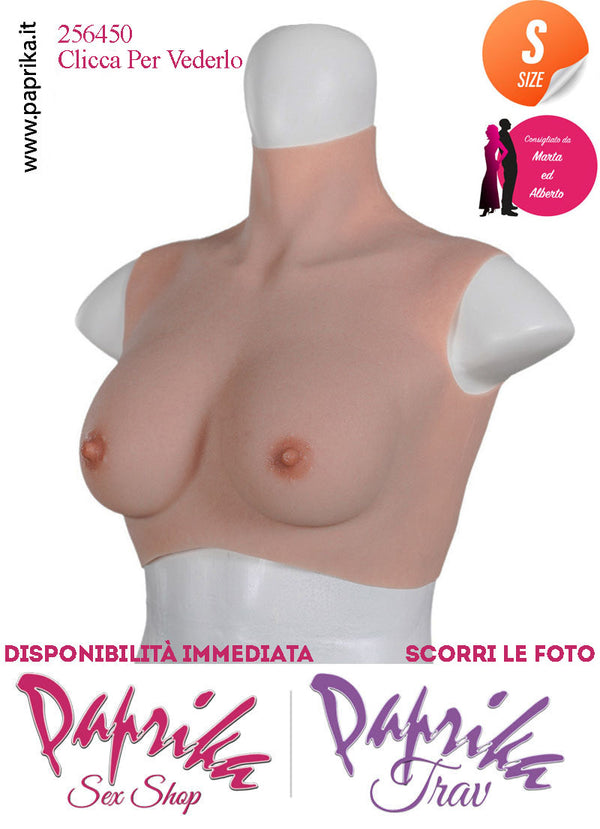 Top Indossabile Trav Seno Silicone 3^ Misura Coppa C Small Collo Alto Realistico