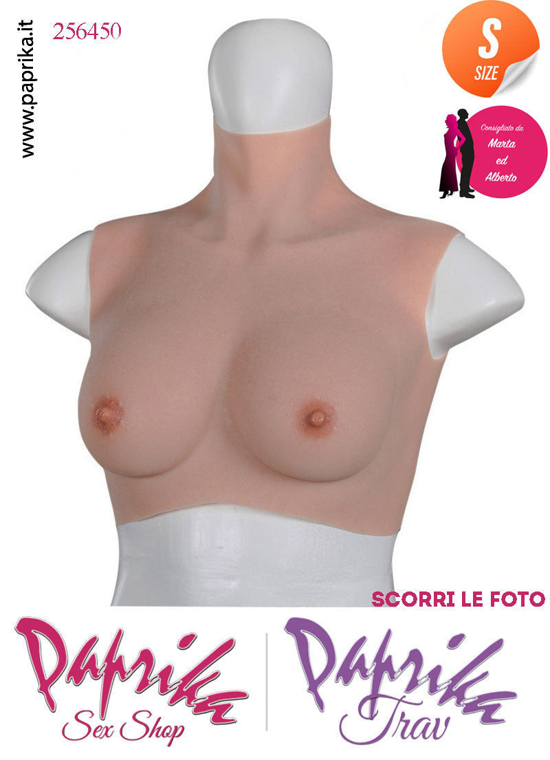 Top Indossabile Trav Seno Silicone 3^ Misura Coppa C Small Collo Alto Realistico