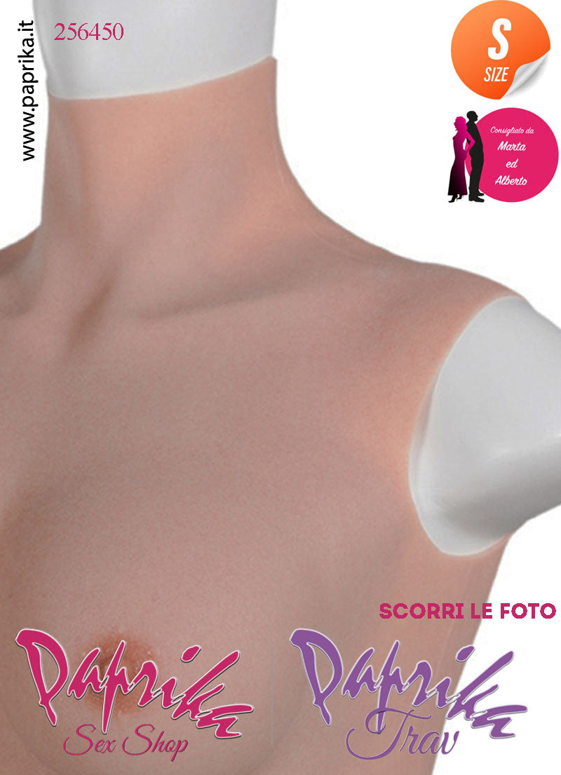 Top Indossabile Trav Seno Silicone 3^ Misura Coppa C Small Collo Alto Realistico