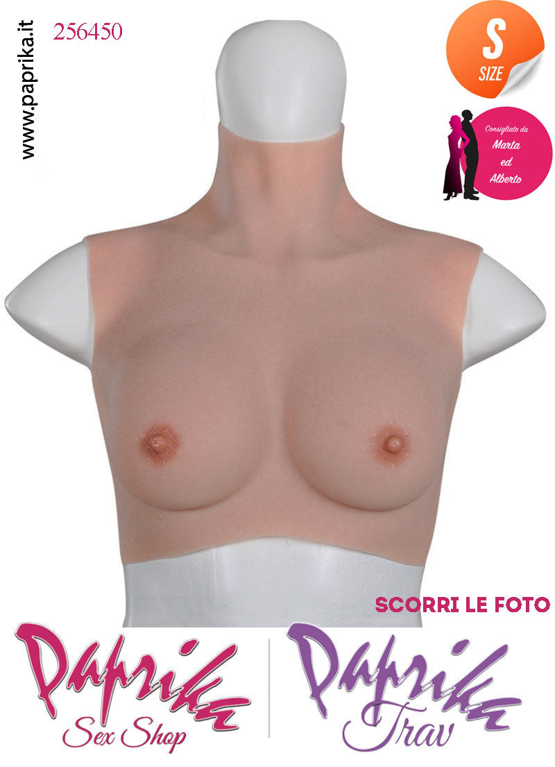 Top Indossabile Trav Seno Silicone 3^ Misura Coppa C Small Collo Alto Realistico
