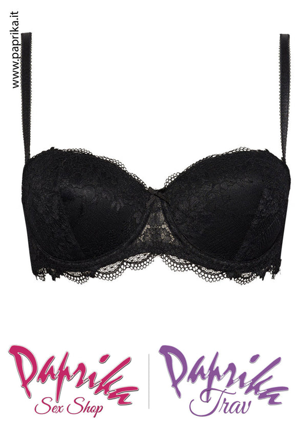 Reggiseno Fascia Coprente Pizzo Spalline Staccabili Non Imbottito