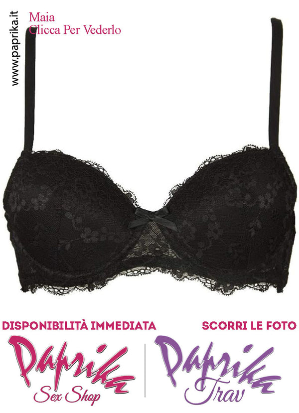 Reggiseno Pizzo Coprente Spalline Staccabili Regolabili Fiocco