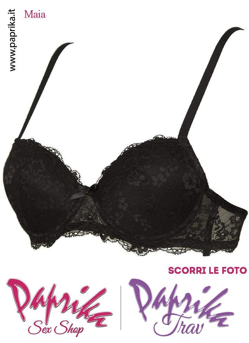 Set Seno Silicone 1^ + Reggiseno Pizzo Nero Non Imbottito