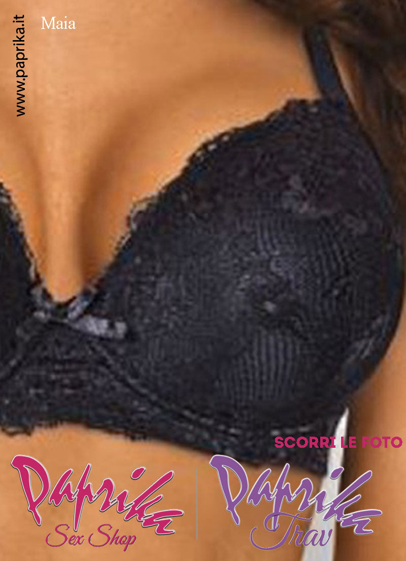 Set Seno Silicone 1^ + Reggiseno Pizzo Nero Non Imbottito