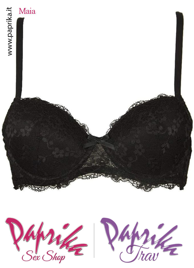 Reggiseno Pizzo Coprente Spalline Staccabili Regolabili Fiocco