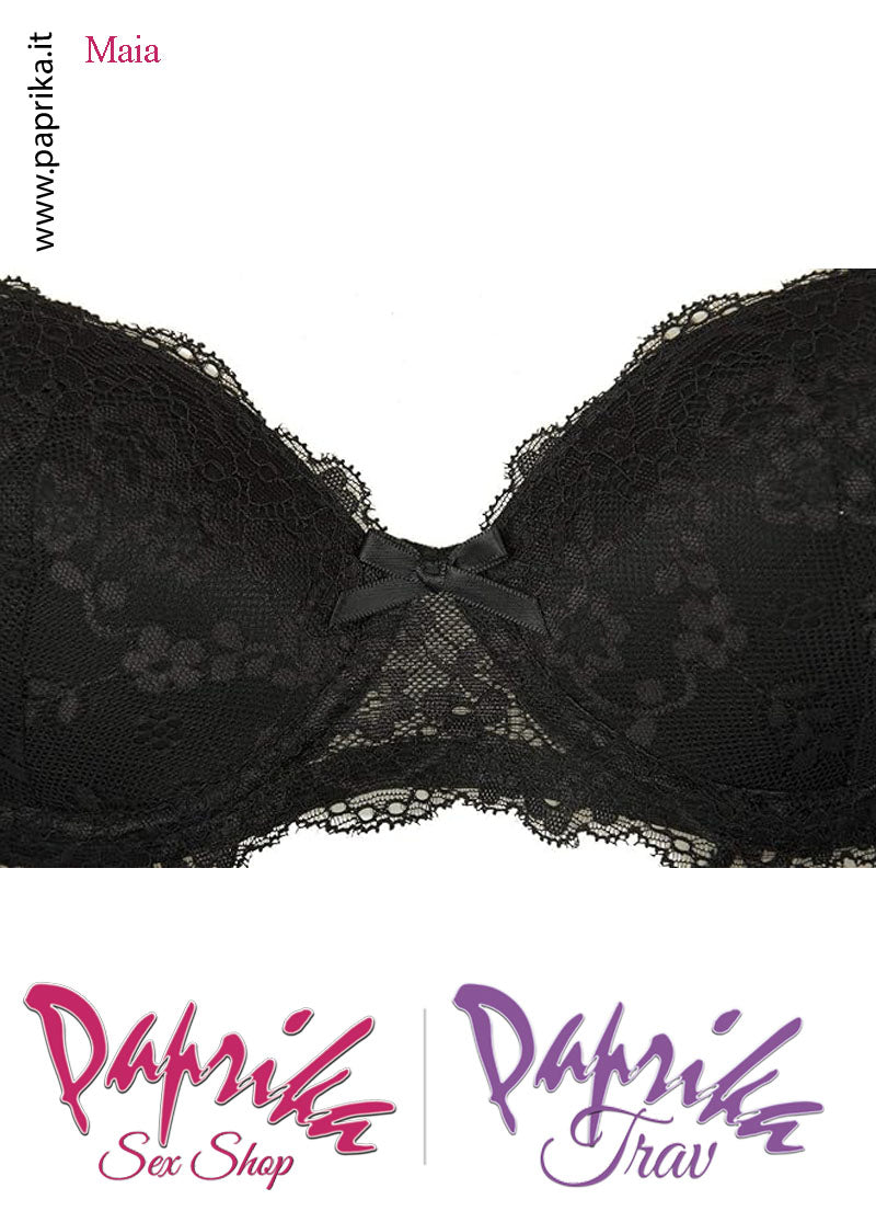Reggiseno Pizzo Coprente Spalline Staccabili Regolabili Fiocco