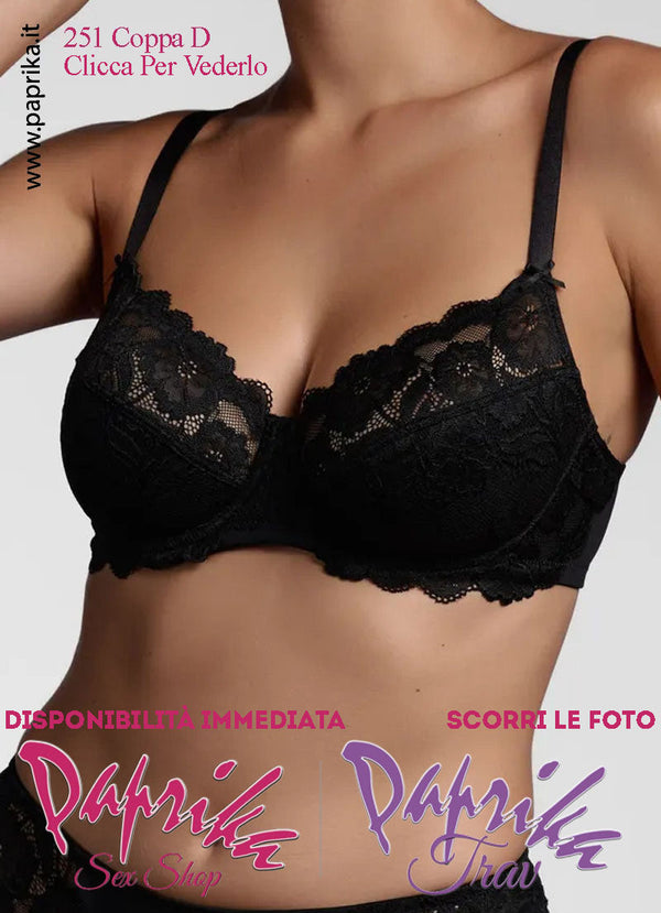 Reggiseno Pizzo Trasparente Spalline Regolabili Ferretto Coppa D