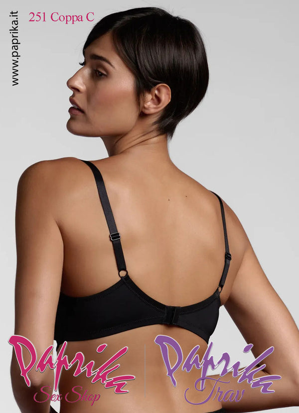 Reggiseno Pizzo Trasparente Spalline Regolabili Ferretto Coppa C