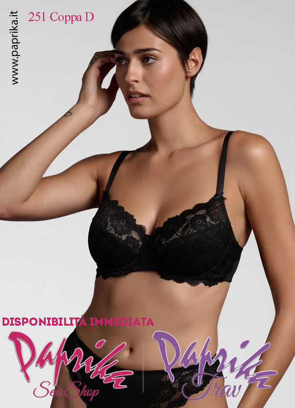 Reggiseno Pizzo Trasparente Spalline Regolabili Ferretto Coppa D