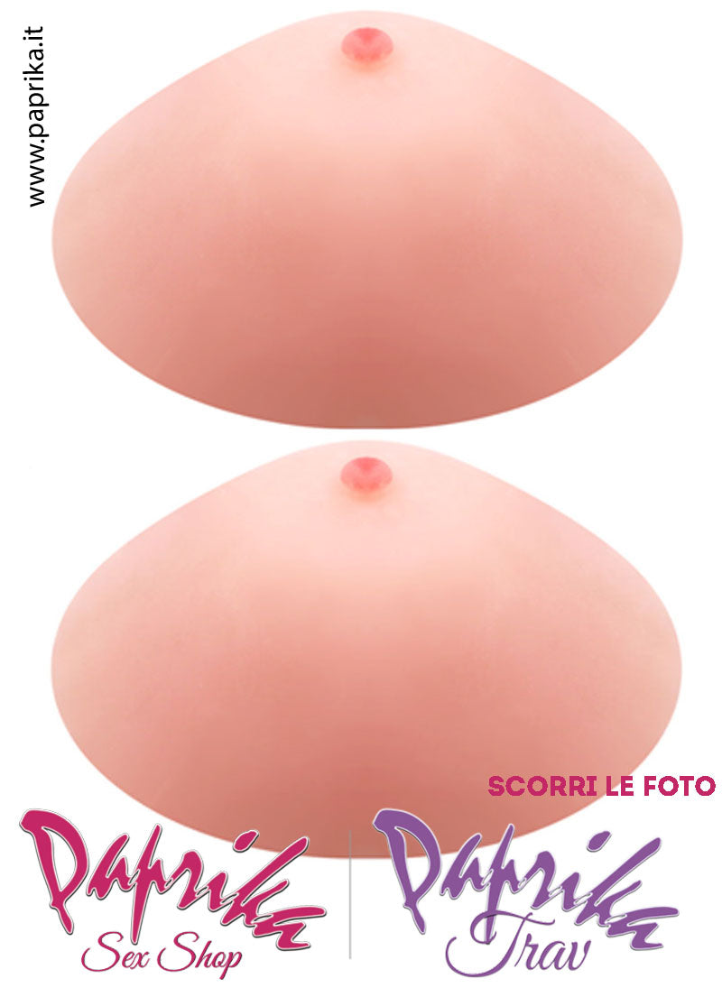 Set Seno Silicone 3^ + Reggiseno Nudo Pizzo Nero Non Imbottito Coppa C