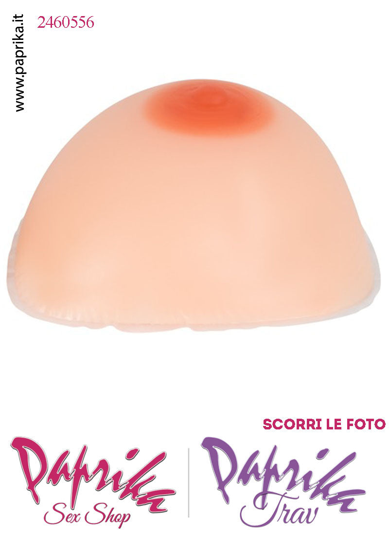 Set Seno Silicone 4^ + Reggiseno Pizzo Nero Non Imbottito Coppa C