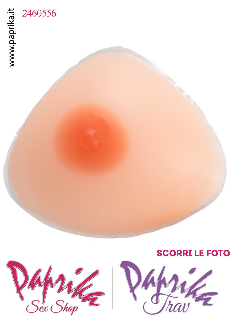 Set Seno Silicone 4^ + Reggiseno Pizzo Nero Non Imbottito Coppa C