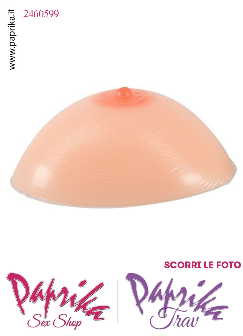 Set Seno Silicone 5^ + Reggiseno Pizzo Nero Non Imbottito Coppa D
