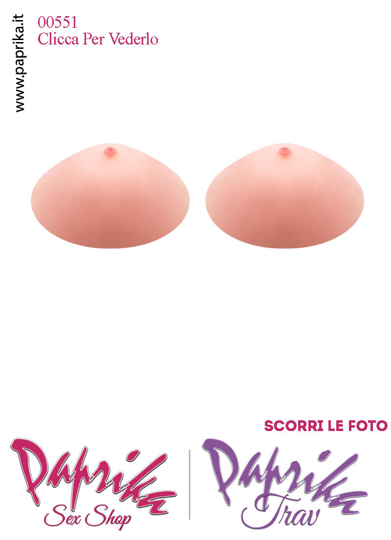 Set Seno Silicone 1^ + Reggiseno Pizzo Nero Non Imbottito