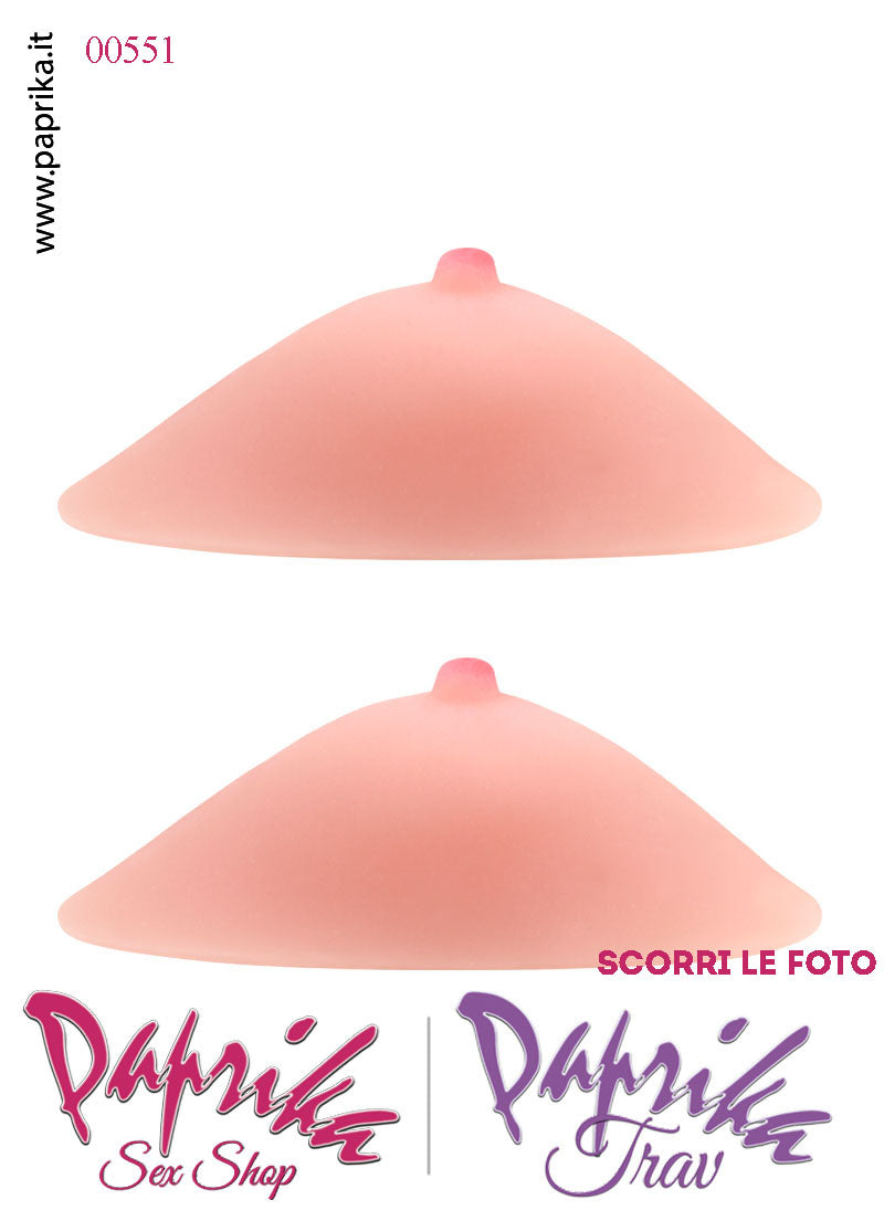Set Seno Silicone 1^ + Reggiseno Pizzo Nero Non Imbottito