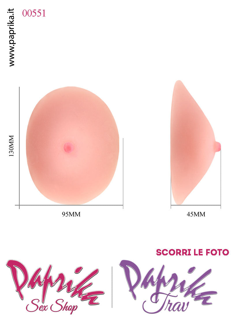 Set Seno Silicone 1^ + Reggiseno Pizzo Nero Non Imbottito