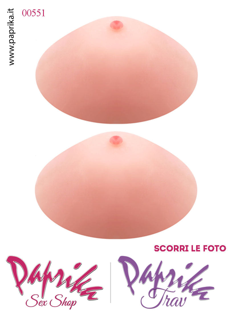 Set Seno Silicone 1^ + Reggiseno Pizzo Nero Non Imbottito