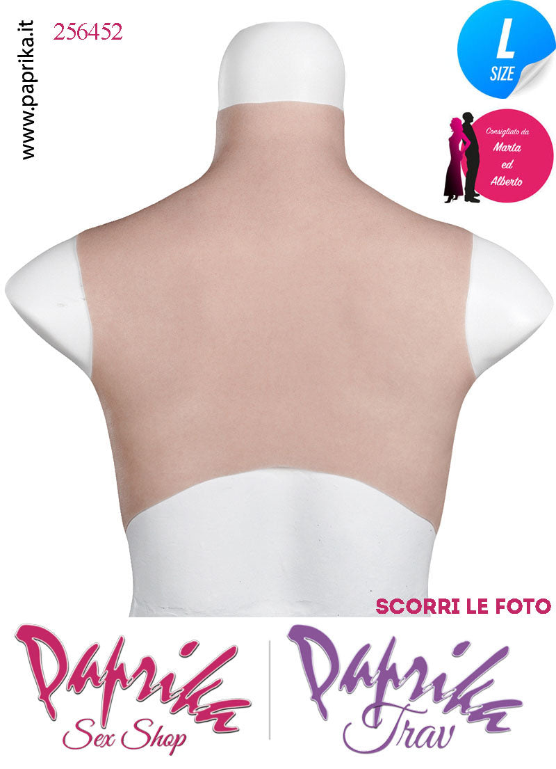 Top Indossabile Trav Seno Silicone 6^ Misura Coppa E Large Collo Alto Realistico