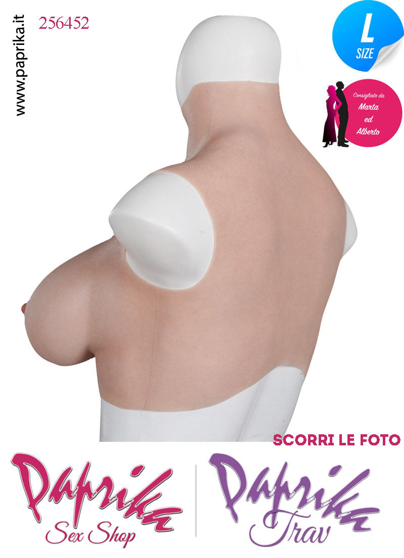 Top Indossabile Trav Seno Silicone 6^ Misura Coppa E Large Collo Alto Realistico
