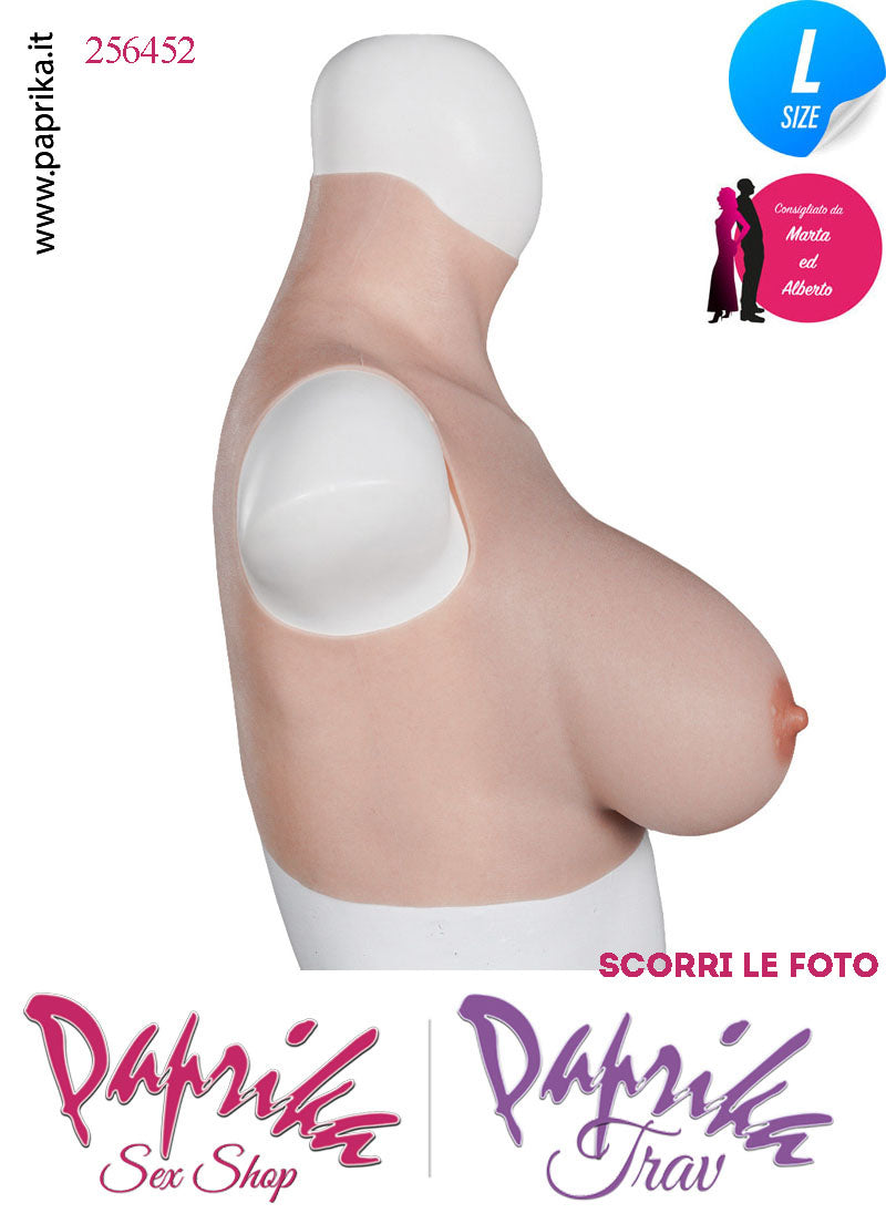 Top Indossabile Trav Seno Silicone 6^ Misura Coppa E Large Collo Alto Realistico