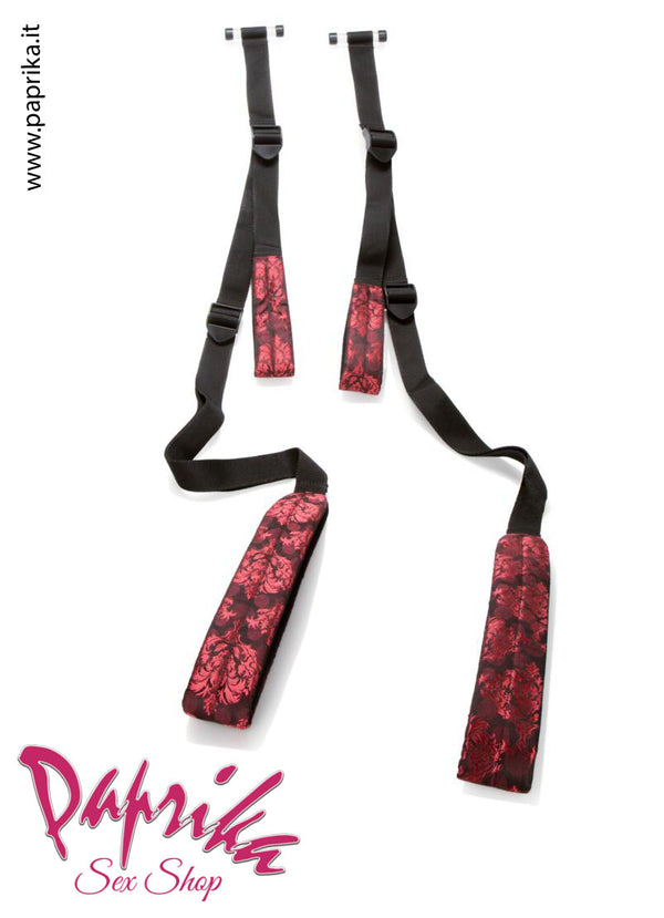 Altalena Sessuale Per Porta Imbottita Robusta Nera Rossa Regolabile Maniglie