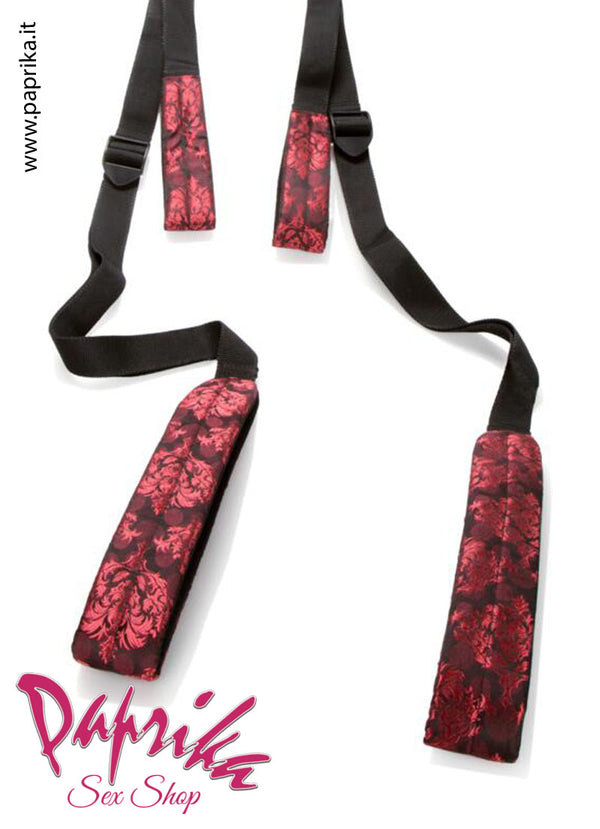 Altalena Sessuale Per Porta Imbottita Robusta Nera Rossa Regolabile Maniglie