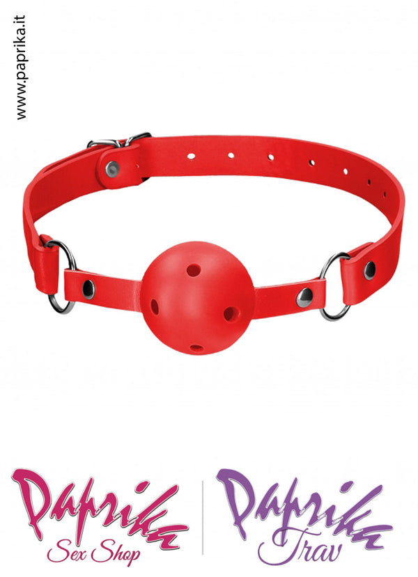 Ball Gag Pallina Bocca Abs Vuota Traforata Bdsm Fetish EcoPelle