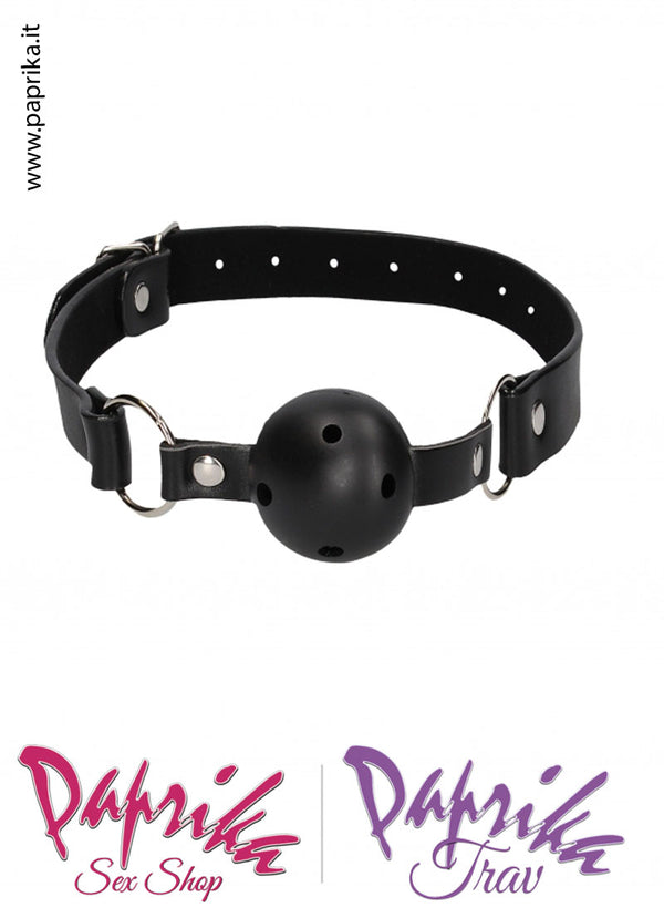 Ball Gag Pallina Bocca Abs Vuota Traforata Bdsm Fetish EcoPelle