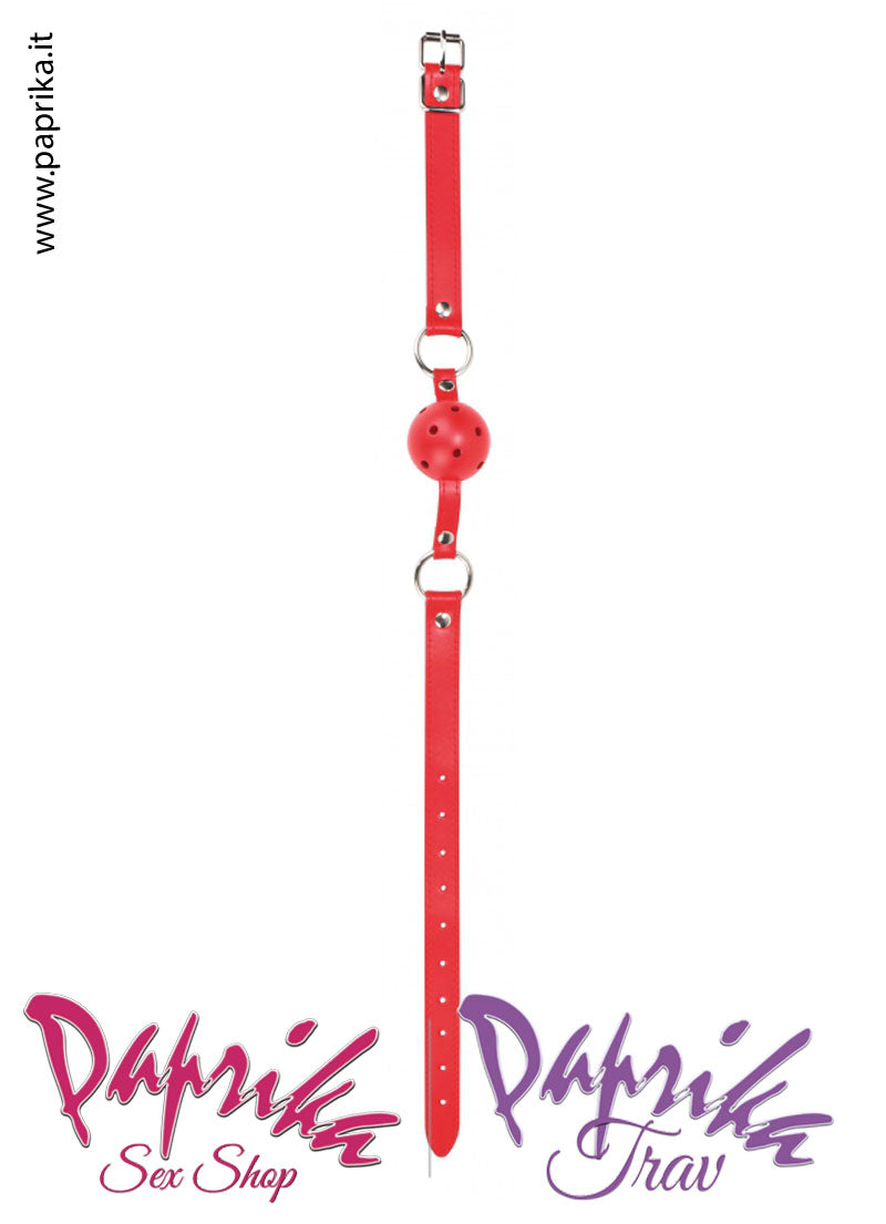 Ball Gag Pallina Bocca Abs Vuota Traforata Bdsm Fetish EcoPelle