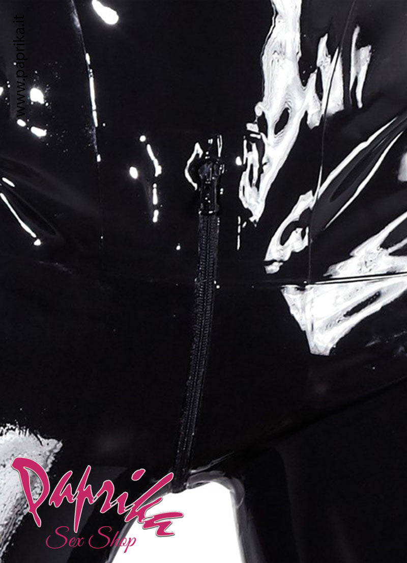 Catsuit Tutina Uomo Latex Fetish Senza Maniche Cerniera Nel Cavallo