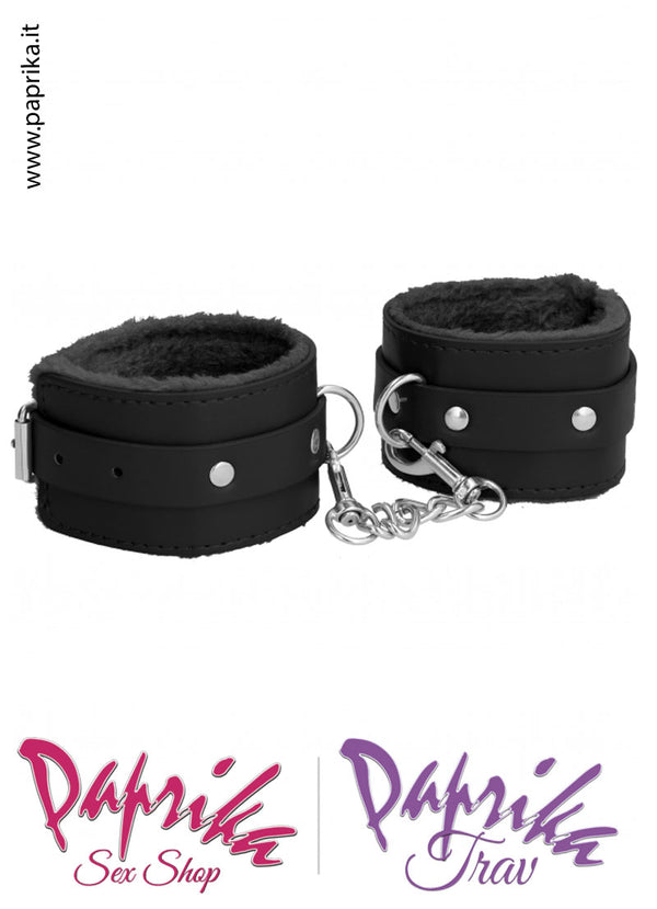 Cavigliere Bdsm Pelle Imbottite Fibbie Catenella Moschettoni